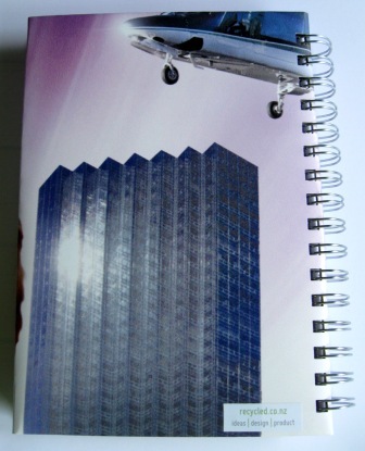 A Donald Trump recycled poster notebook raising funds for Women's Refuge